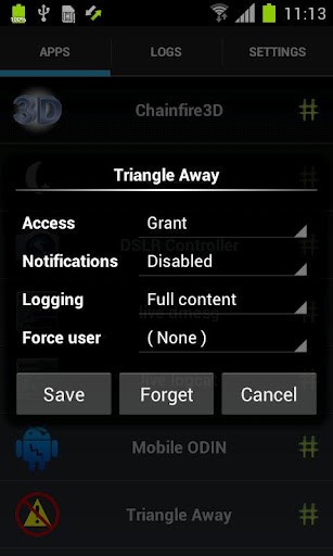 Скриншот 1 программы SuperSU