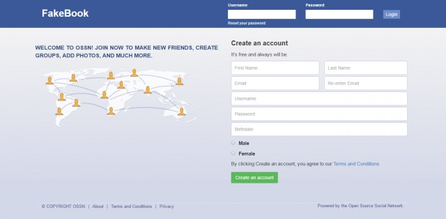 Скриншот 1 программы Open Source Social Network ( OSSN )