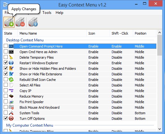 Скриншот 3 программы Easy Context Menu