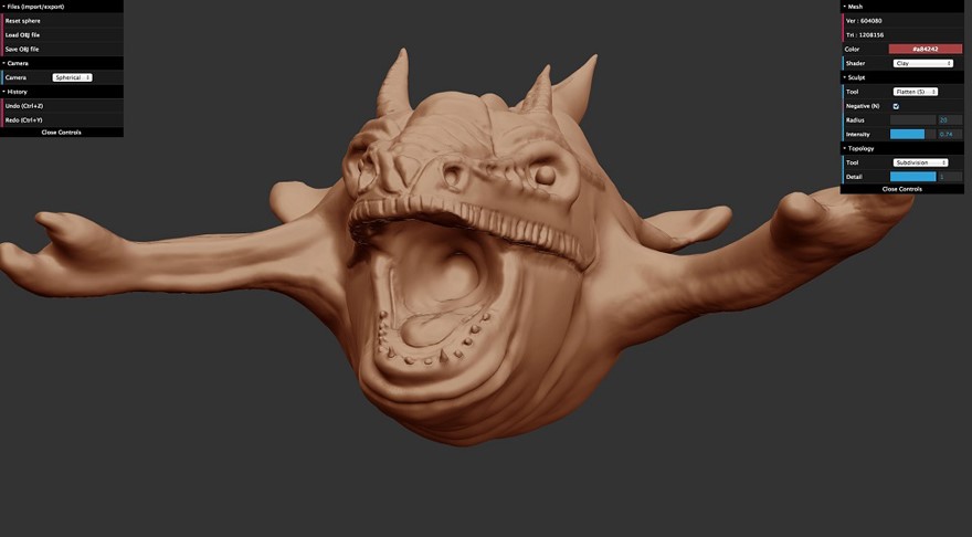 Скриншот 1 программы SculptGL