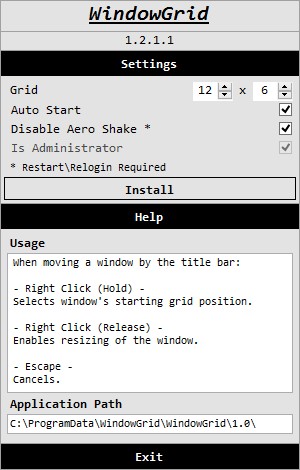 Скриншот 1 программы WindowGrid