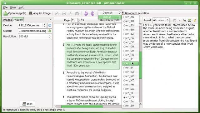 Скриншот 1 программы GImageReader