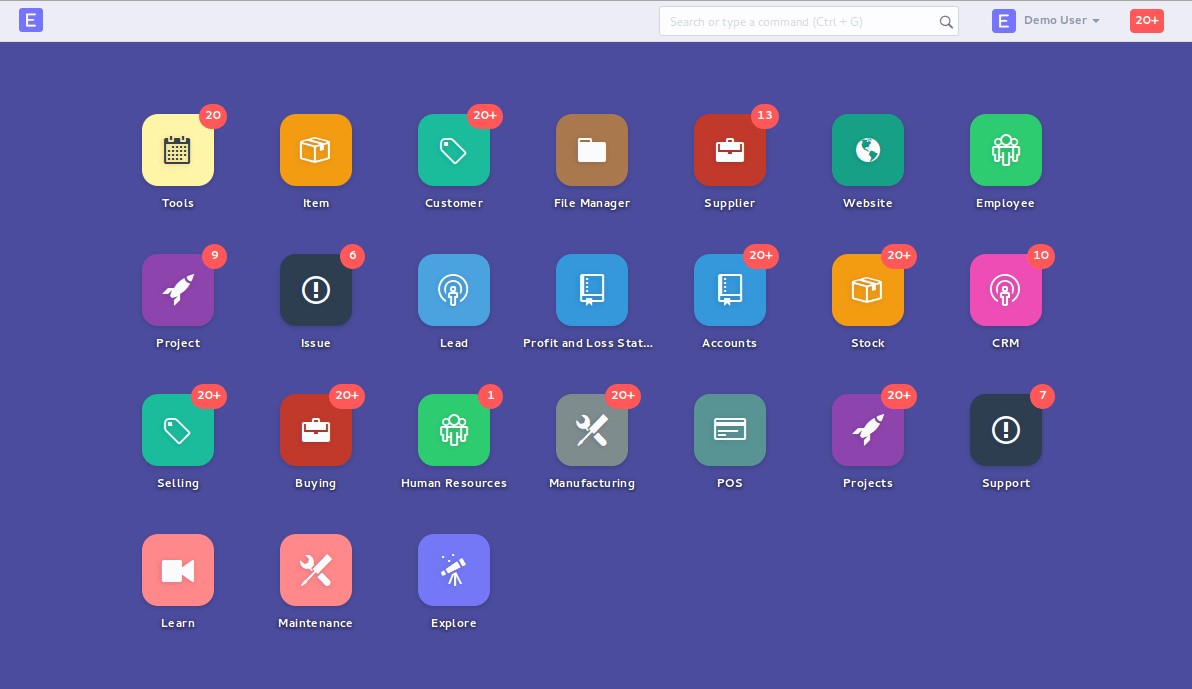 Скриншот 2 программы ERPNext