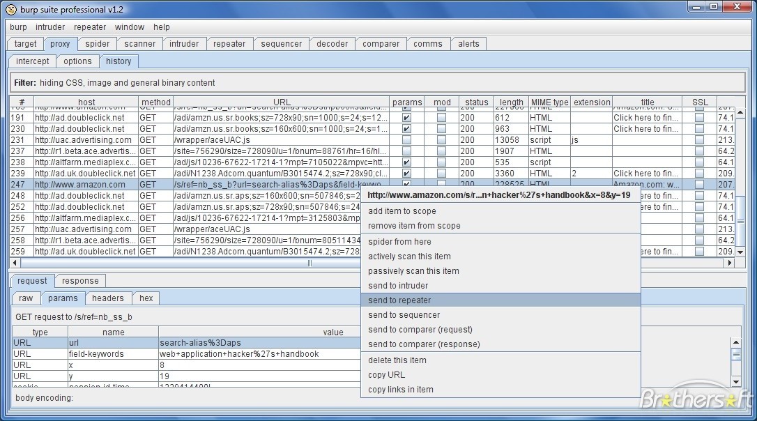 Скриншот 1 программы Burp Suite