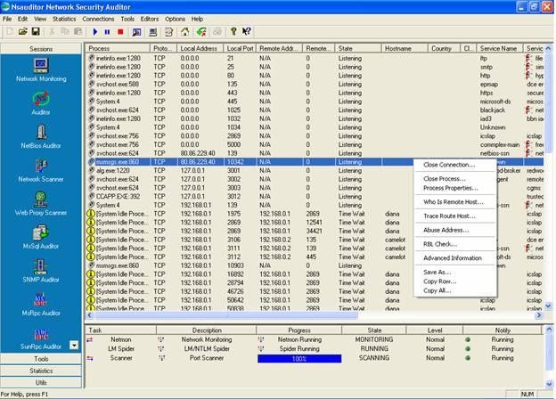 Скриншот 1 программы Nsauditor Network Security Auditor