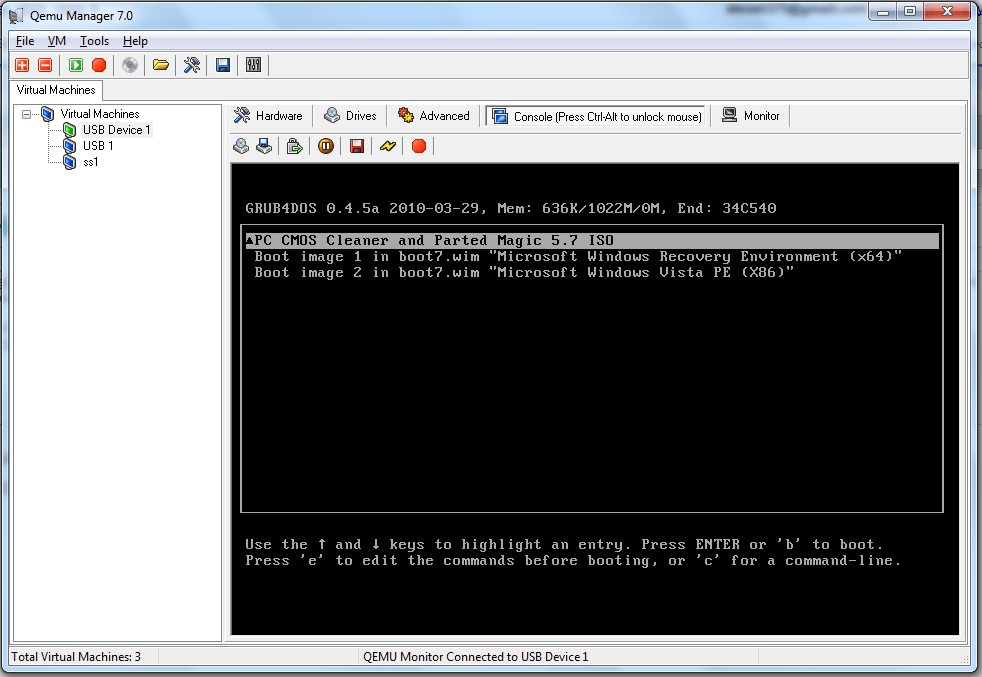 Скриншот 2 программы QEMU Manager