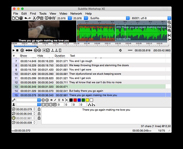 Скриншот 3 программы Subtitle Workshop XE