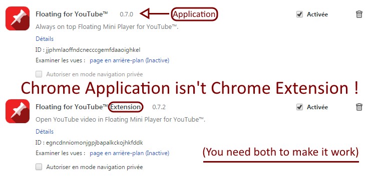 Скриншот 2 программы Floating for YouTube™ Extension
