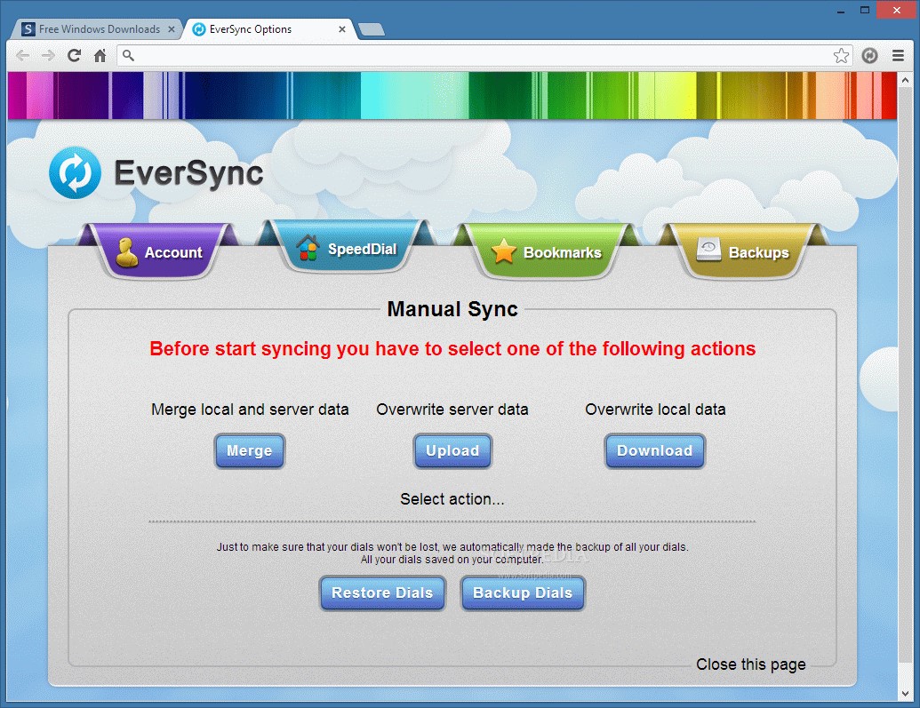 Скриншот 1 программы EverSync