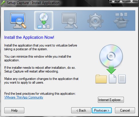 Скриншот 1 программы VMware ThinApp
