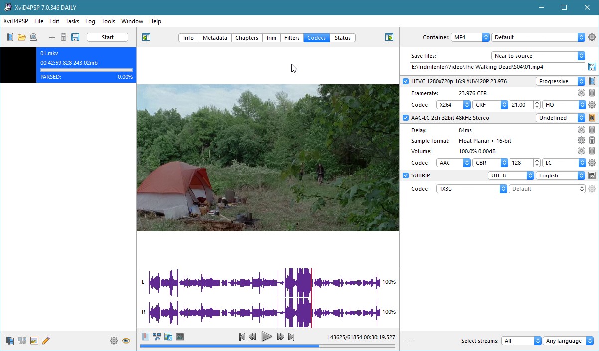 Скриншот 3 программы Xvid4PSP