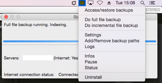Скриншот 1 программы UrBackup