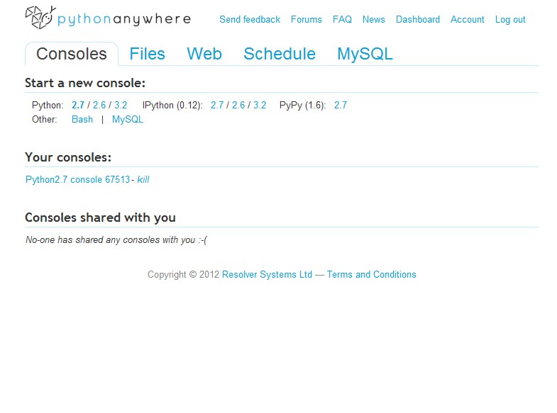 Скриншот 3 программы PythonAnywhere
