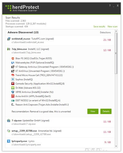 Скриншот 1 программы herdProtect