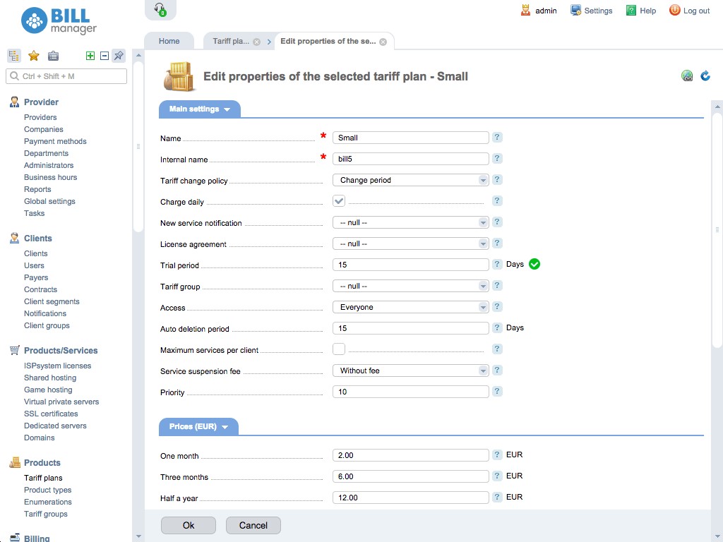 Скриншот 1 программы BILLmanager