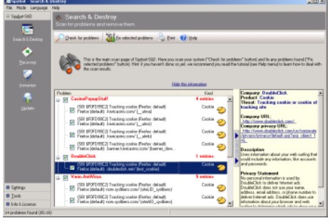 Скриншот 2 программы Spybot - Search & Destroy