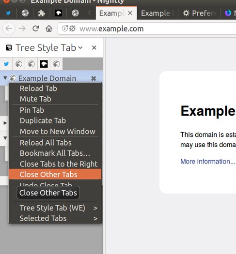 Скриншот 1 программы Tree Style Tab