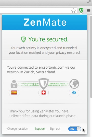 Скриншот 2 программы ZenMate