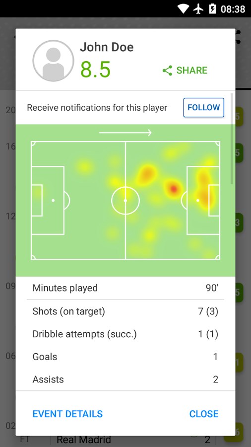 Скриншот 3 программы SofaScore live score