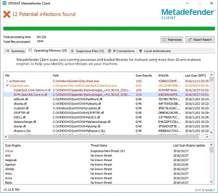 Скриншот 1 программы Metadefender