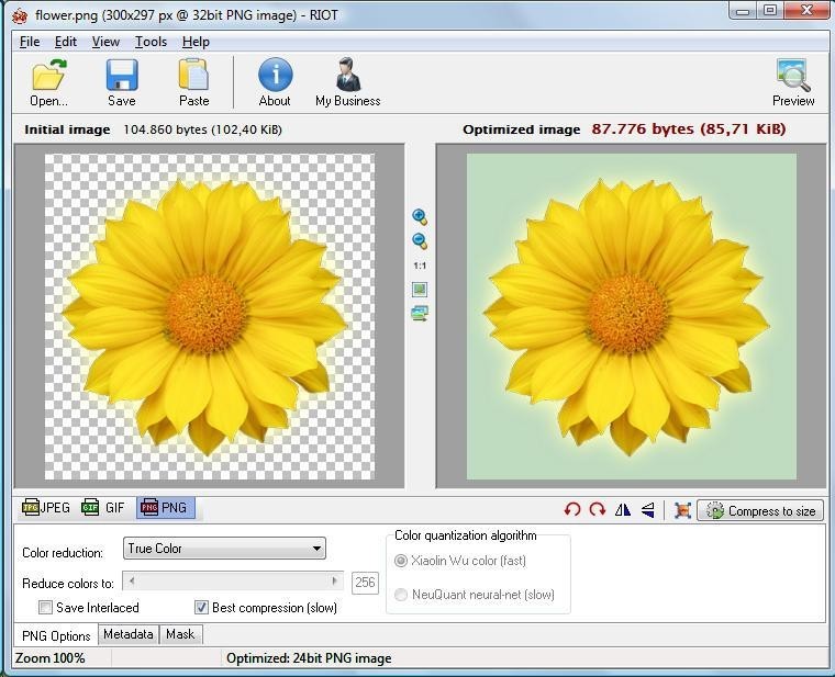 Скриншот 1 программы RIOT - Radical Image Optimization Tool
