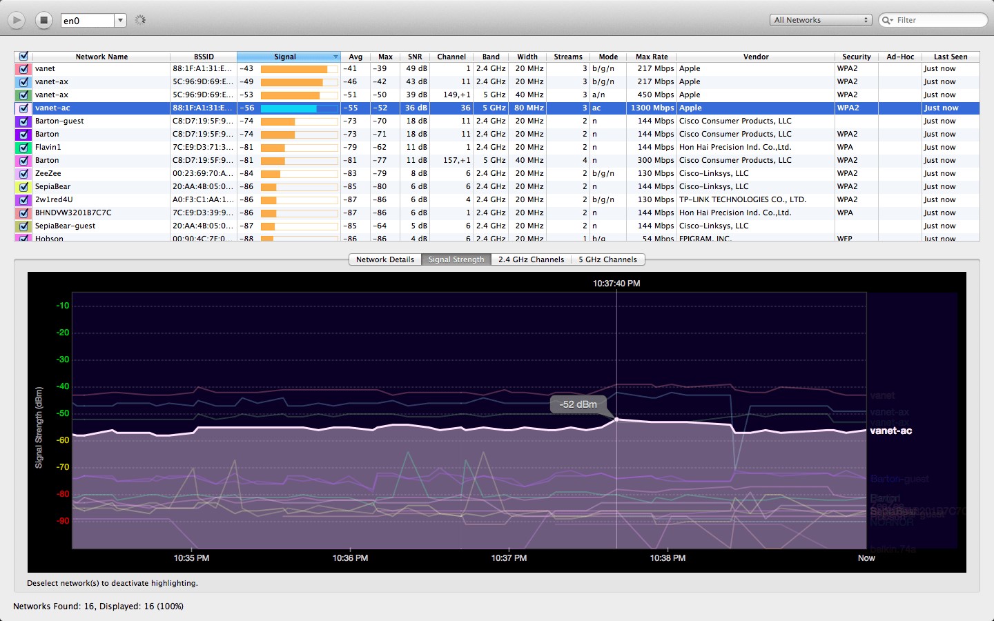 Скриншот 3 программы WiFi Explorer