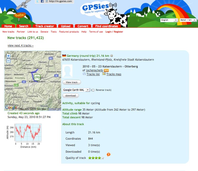 Скриншот 1 программы GPSies