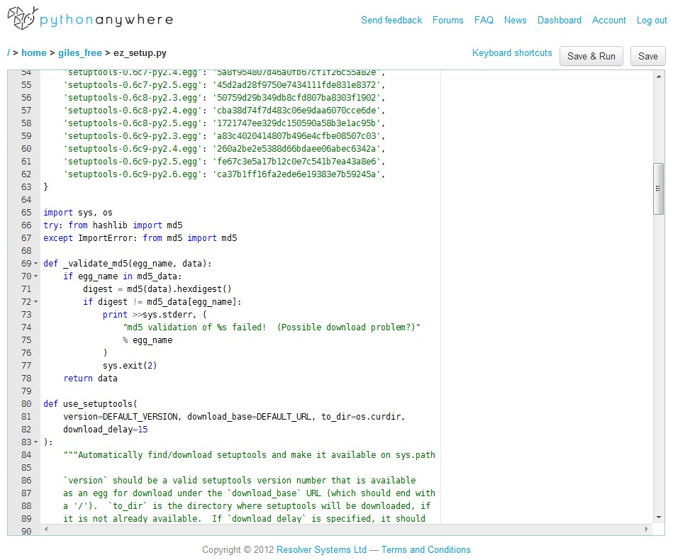 Скриншот 4 программы PythonAnywhere