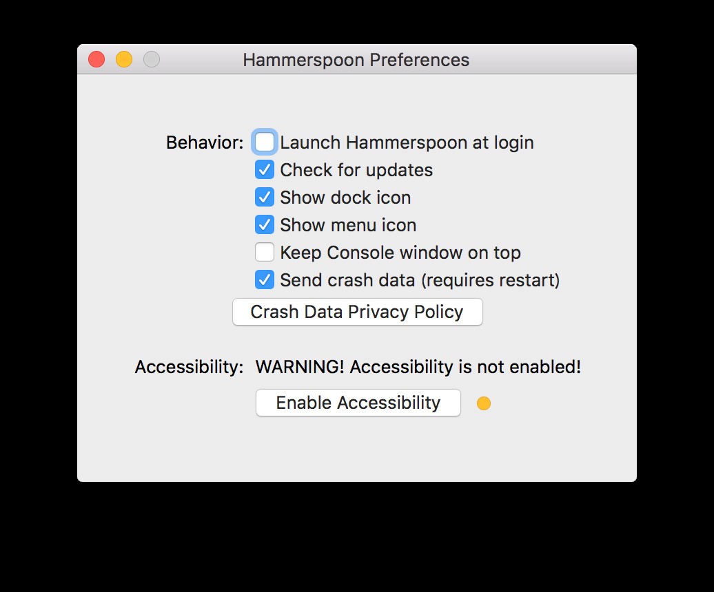 Скриншот 1 программы Hammerspoon