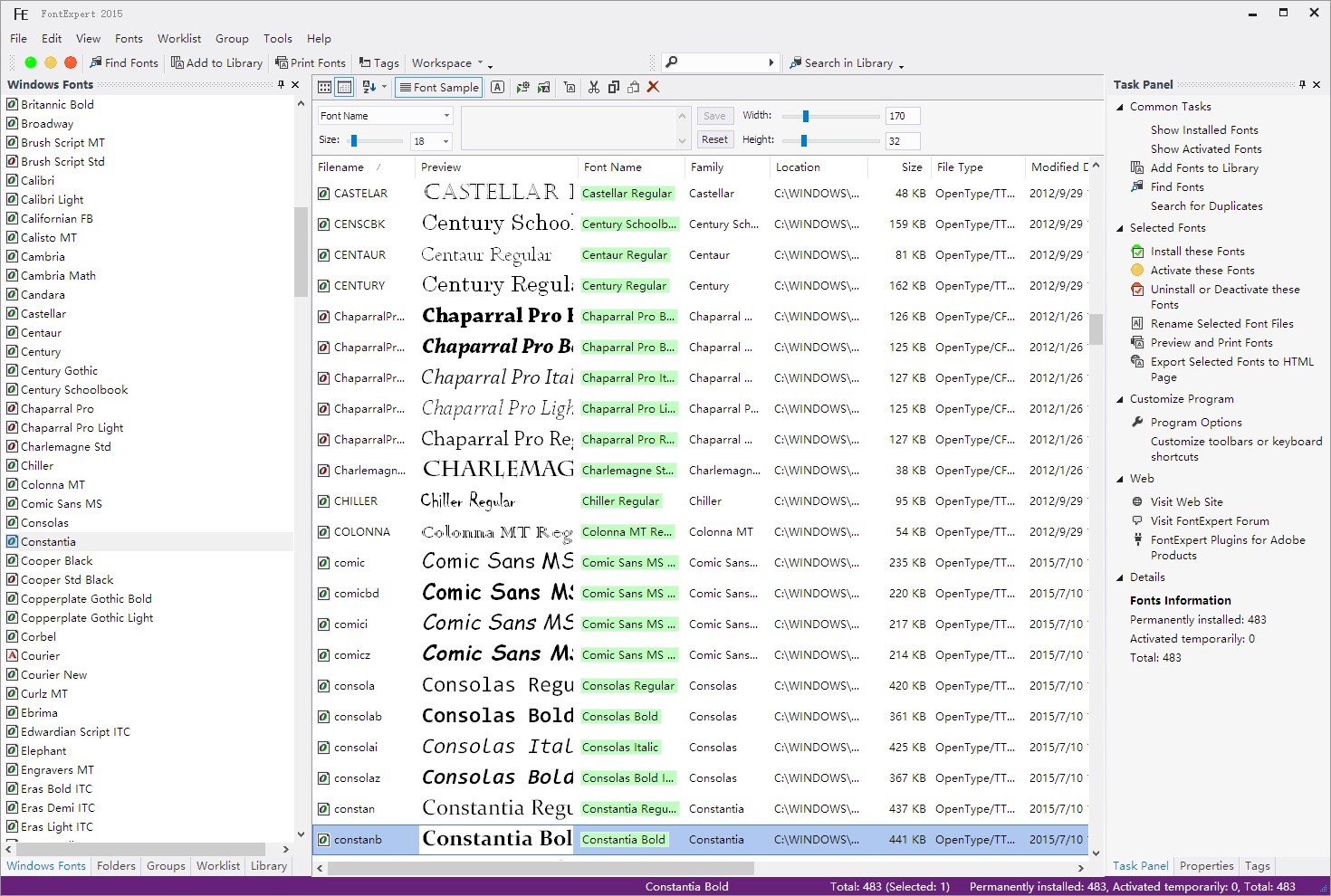 Скриншот 2 программы FontExpert