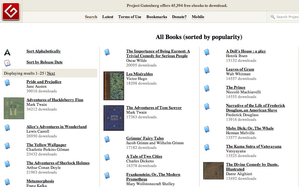 Скриншот 2 программы Project Gutenberg