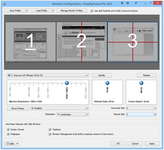 Скриншот 2 программы DisplayFusion
