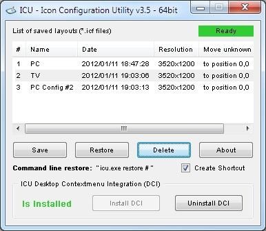 Скриншот 1 программы ICU - Icon Configuration Utility