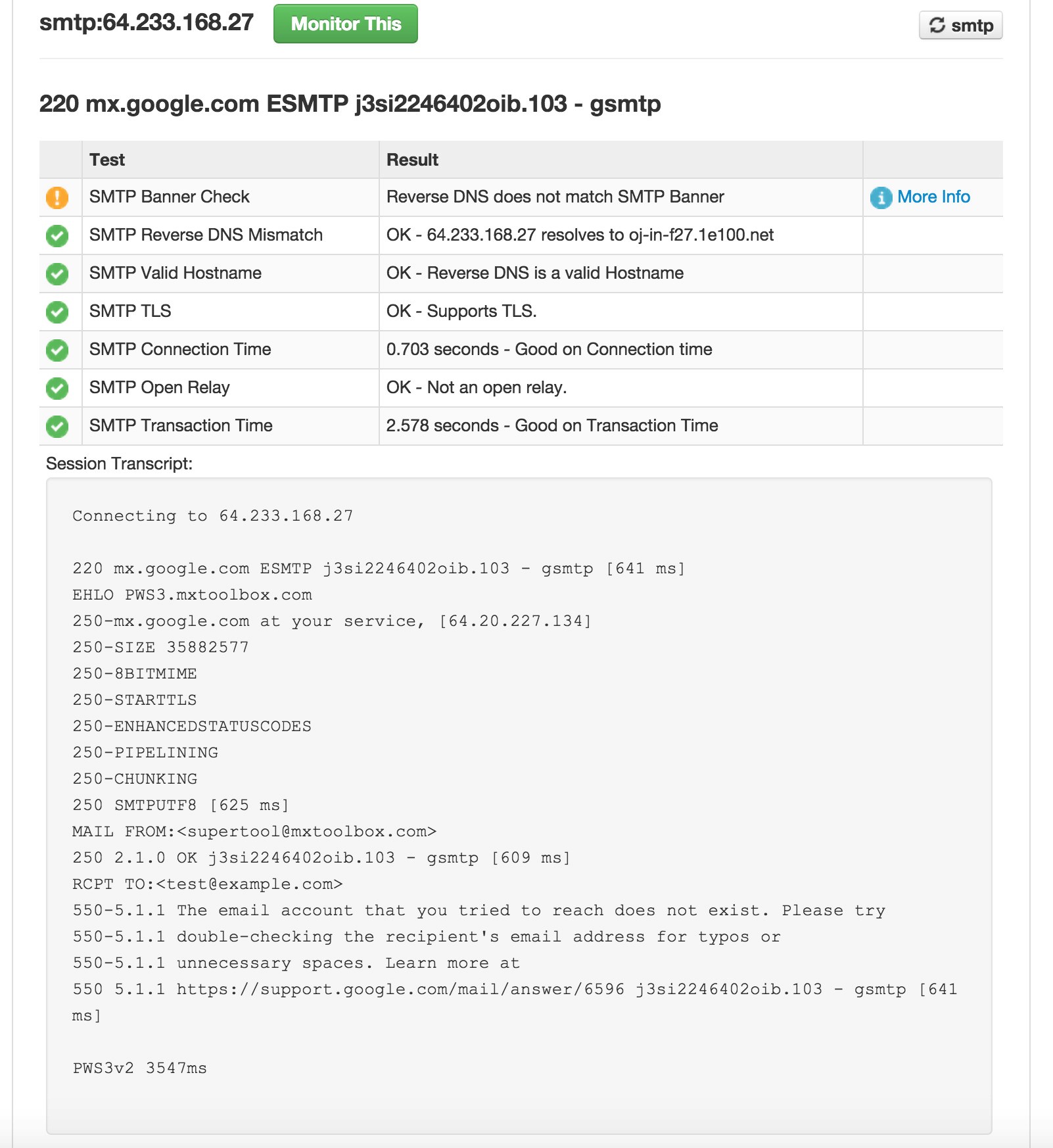 Скриншот 1 программы MxToolBox