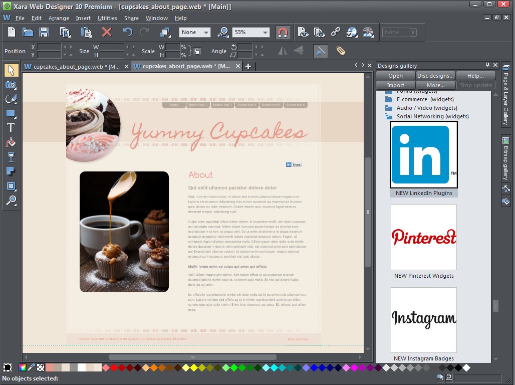 Скриншот 2 программы Xara Web Designer