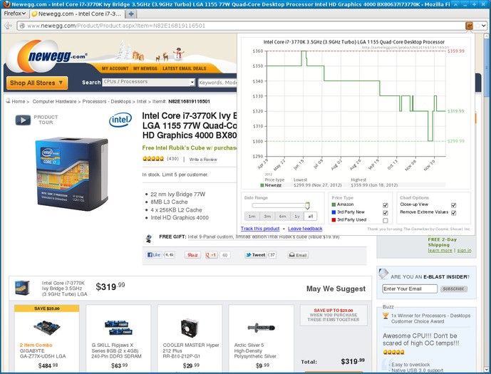 Скриншот 1 программы Camelcamelcamel