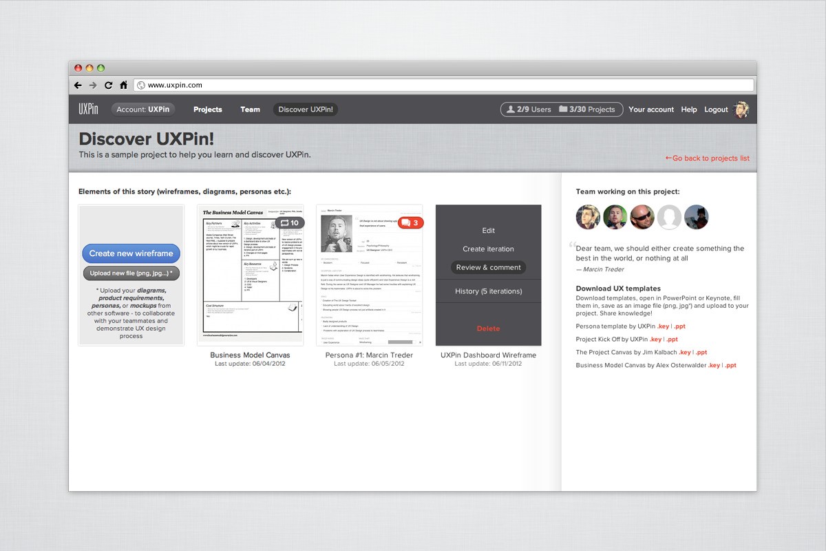 Скриншот 1 программы UXPin