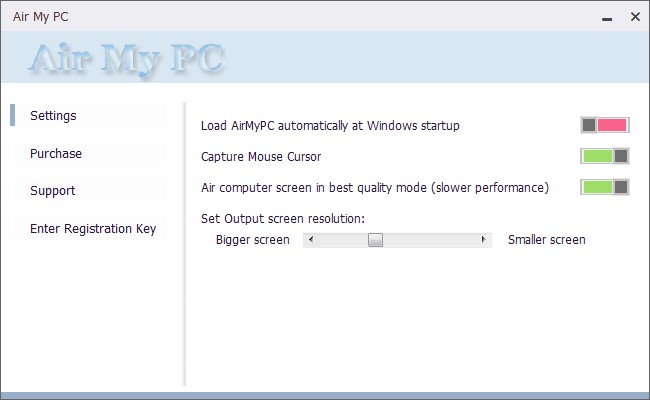 Скриншот 1 программы AirMyPC