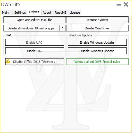 Скриншот 2 программы Destroy Windows Spying