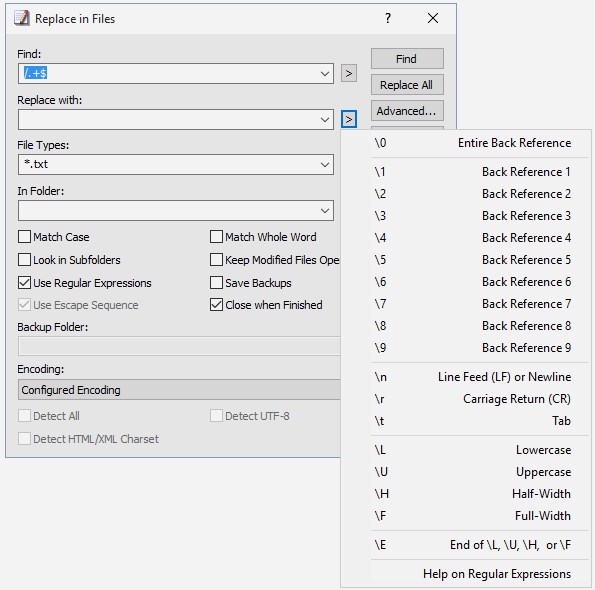 Скриншот 2 программы EmEditor
