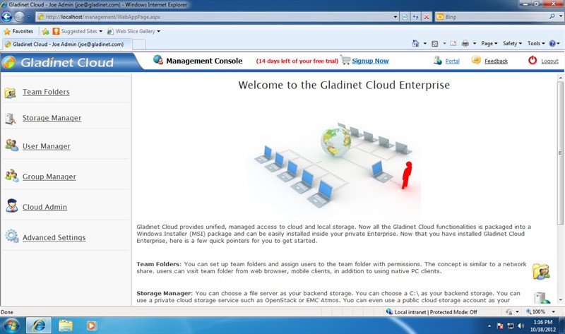 Скриншот 4 программы Gladinet