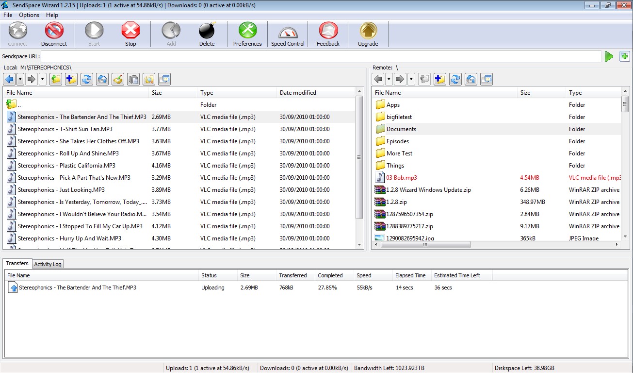 Скриншот 3 программы SendSpace