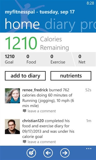 Скриншот 3 программы MyFitnessPal