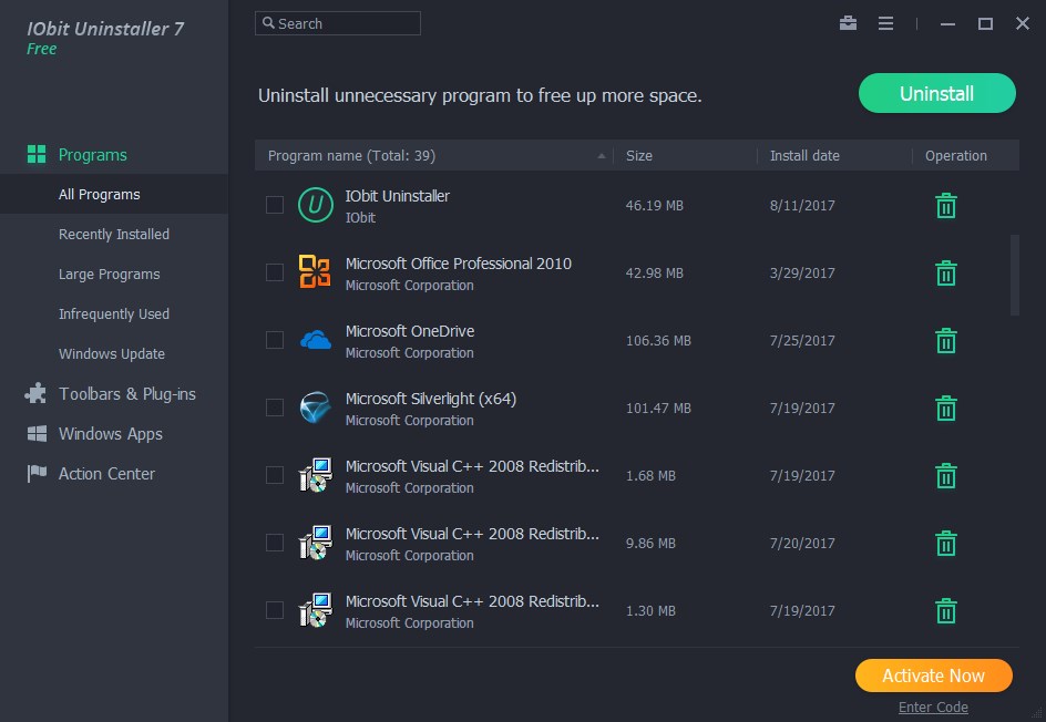 Скриншот 4 программы IObit Uninstaller