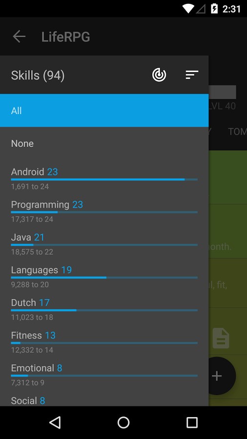 Скриншот 2 программы LifeRPG