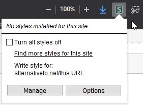 Скриншот 1 программы Stylus - User Styles Manager