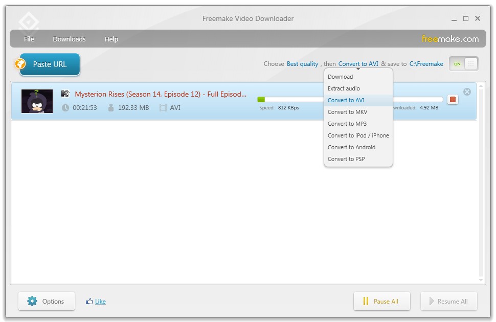 Скриншот 1 программы Freemake Video Downloader
