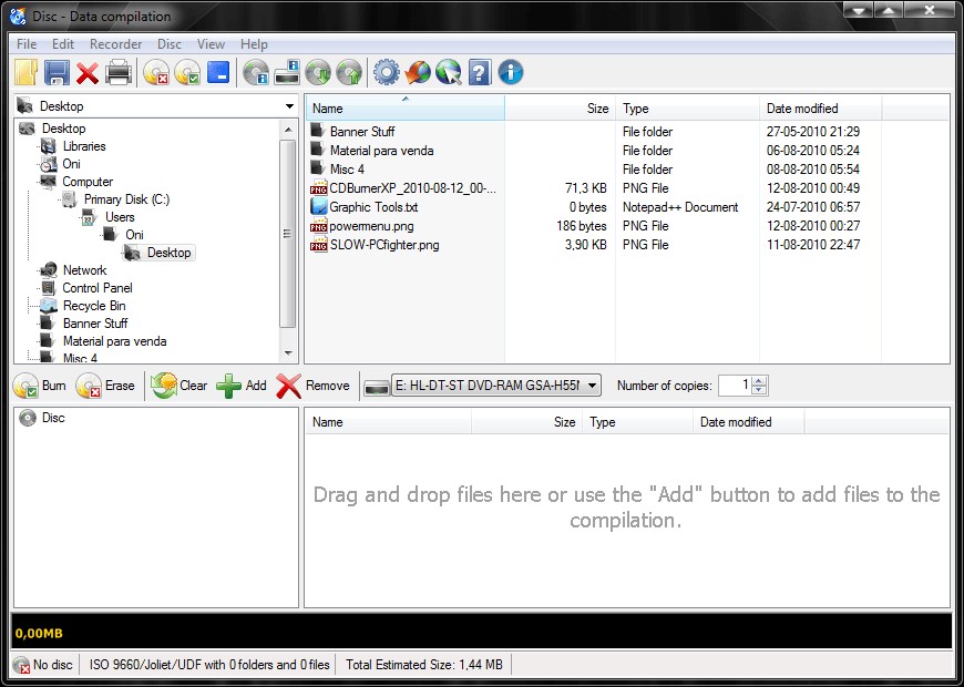 Скриншот 2 программы CDBurnerXP