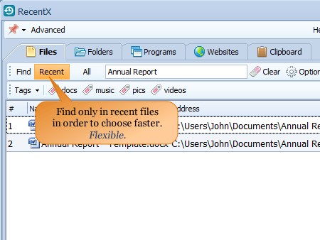 Скриншот 4 программы RecentX