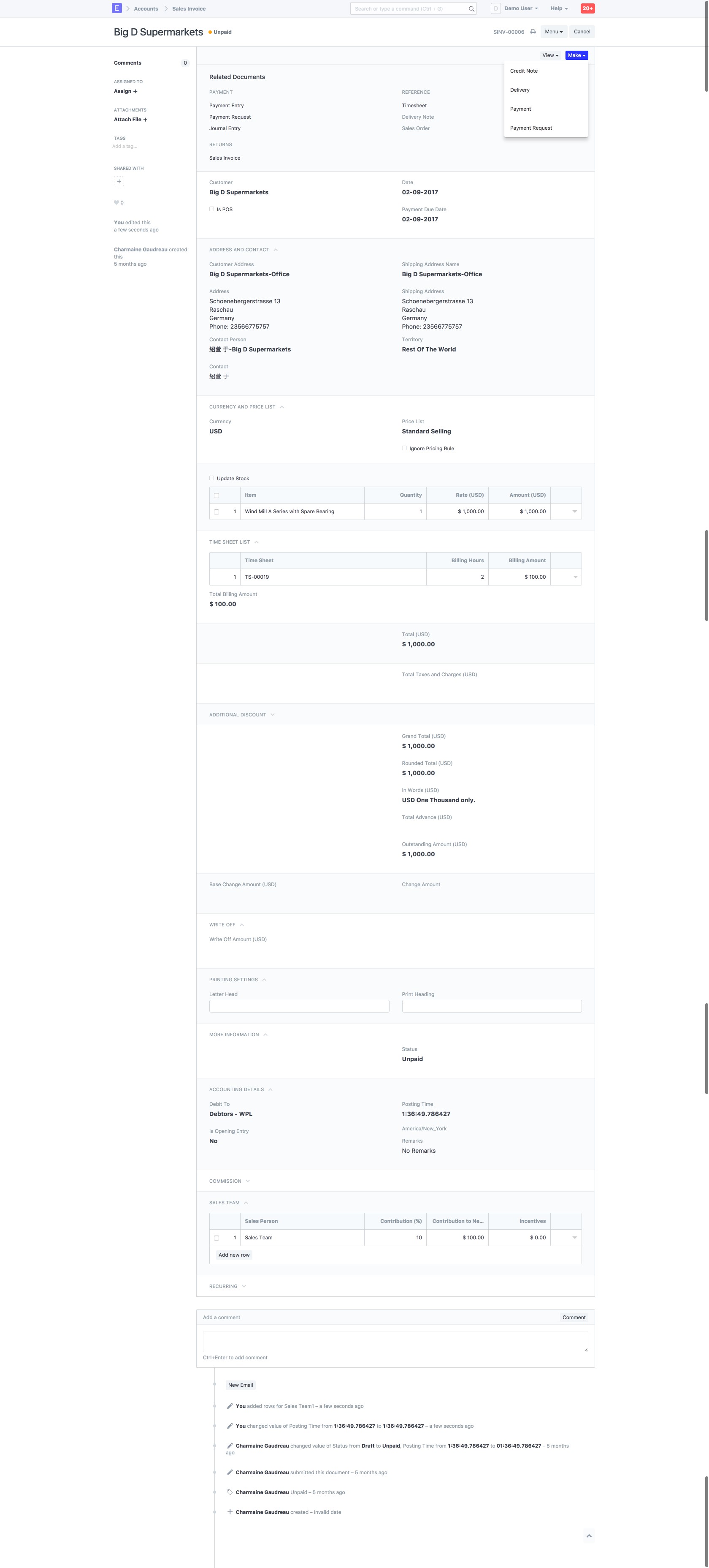 Скриншот 3 программы ERPNext